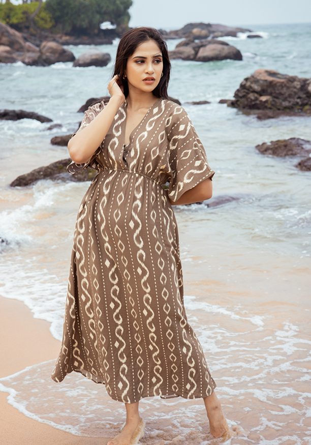 ALEXANDRA BROWN MAXI DRESS